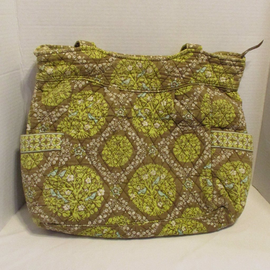 Vera Bradley Bzg Woman Large 18x15x5 Yellow Brown White Paisley Top Zip Outdoors